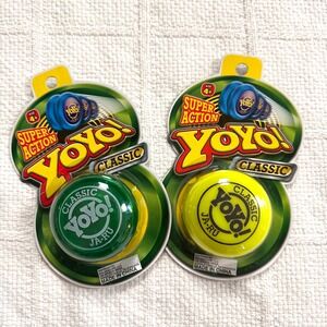 JA-RU Classic Yo-Yo‎ Super Action Set of 2 Green Yellow NIP 2006 VTG 00s